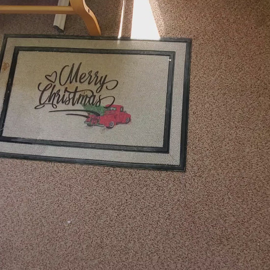 Video of a personalized doormat custom printed by Uniquely Ys